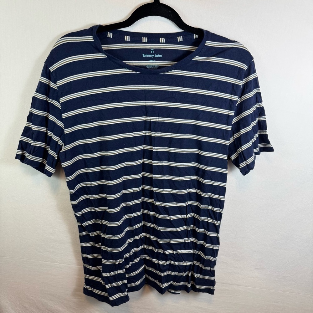 Tommy John Blue and White Short Sleeve T-Shirt Women’s Size M